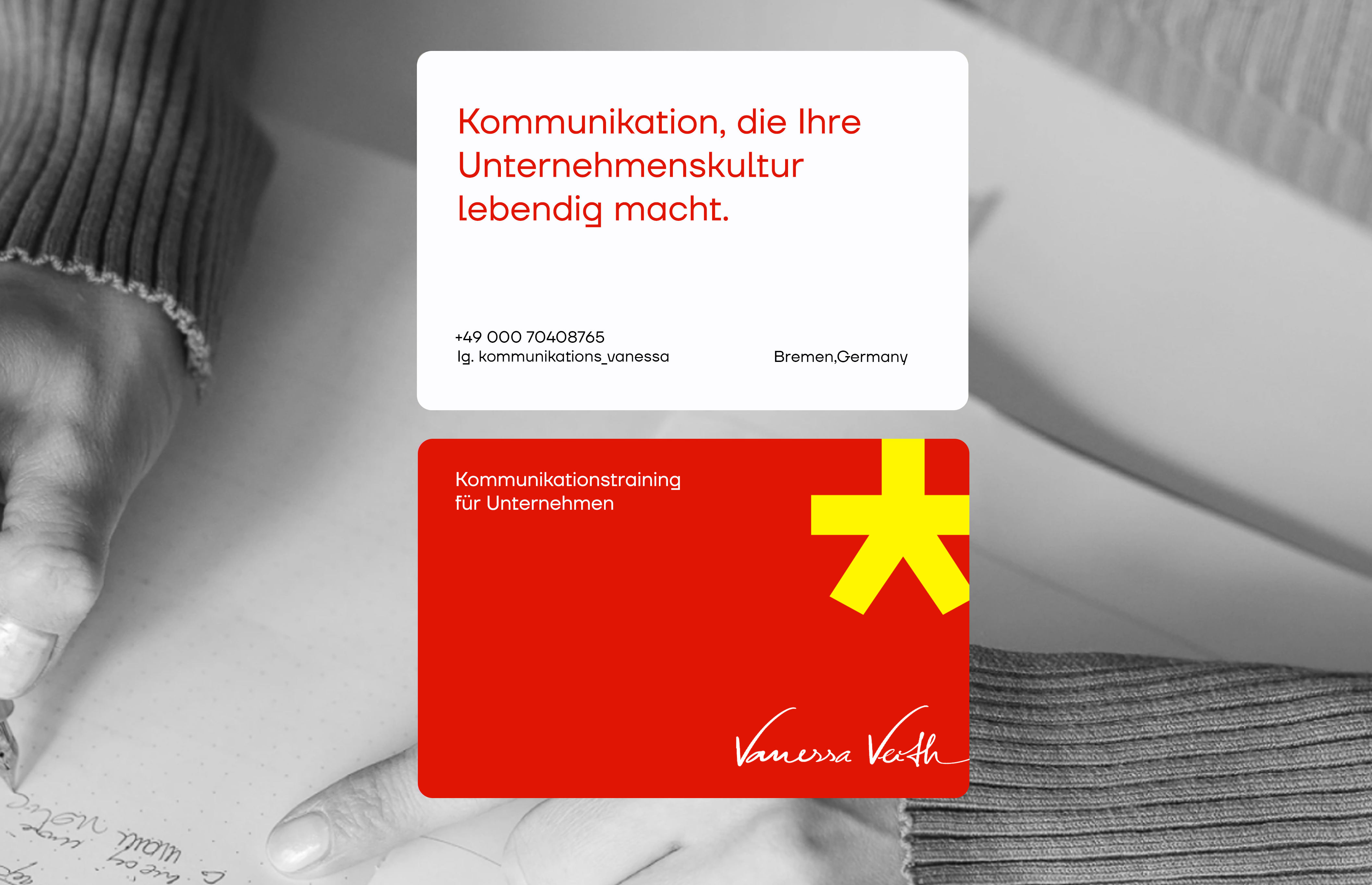 Business card design for Vanessa Veith